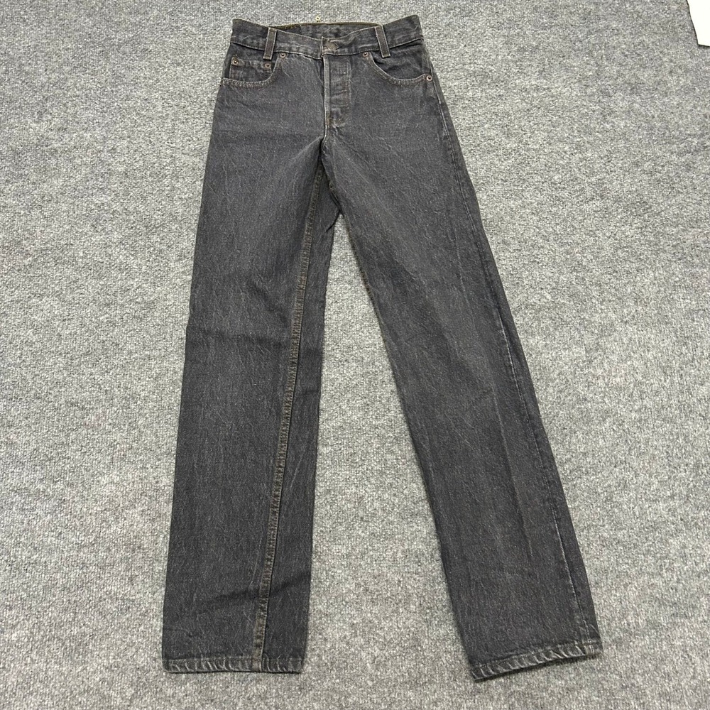 Levi's Jeans Mens Size 25 Black Student Fit 701 Straight Leg Vintage USA Made